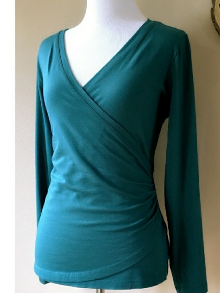 Faux wrap short sleeve